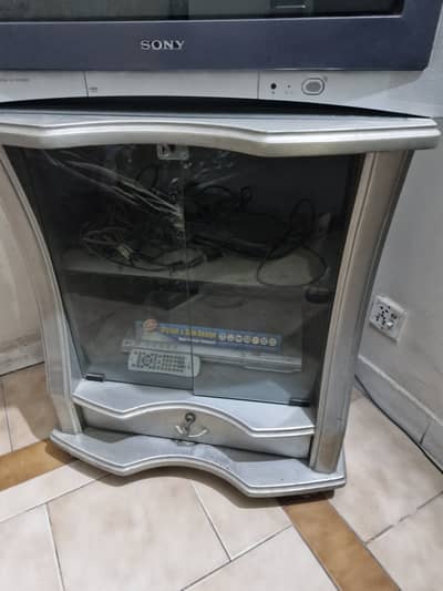 TV trolley and Sony 27 inch TV (sold separately)