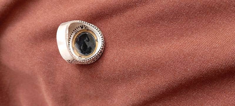 original Ymni Black Aqeeq Chandi Ring Turkish Design 7