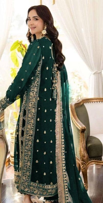 Crinkle Chiffon Embroidered 3 PC suit 3