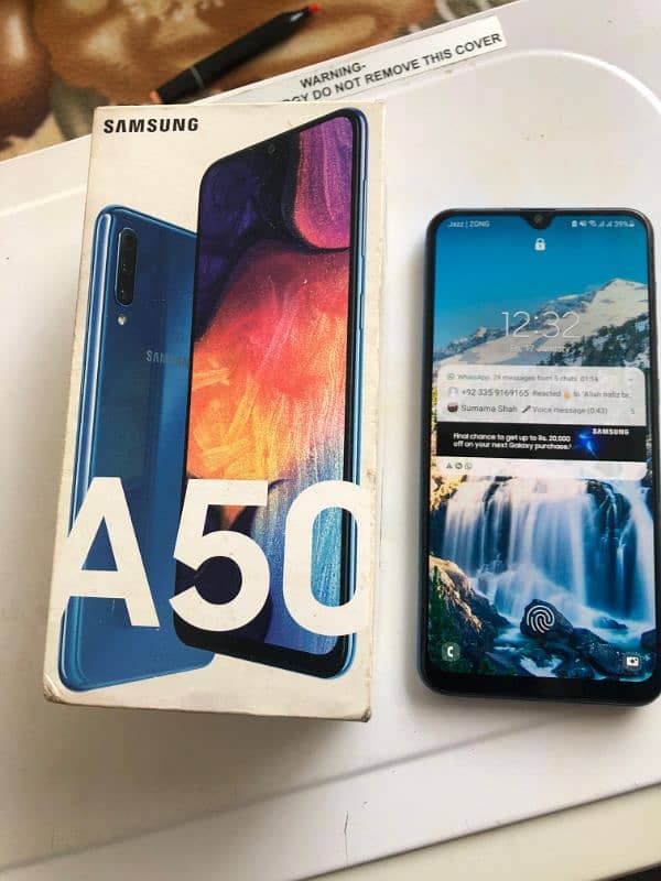 Samsung A50 6/128 complete box in Good condition 0