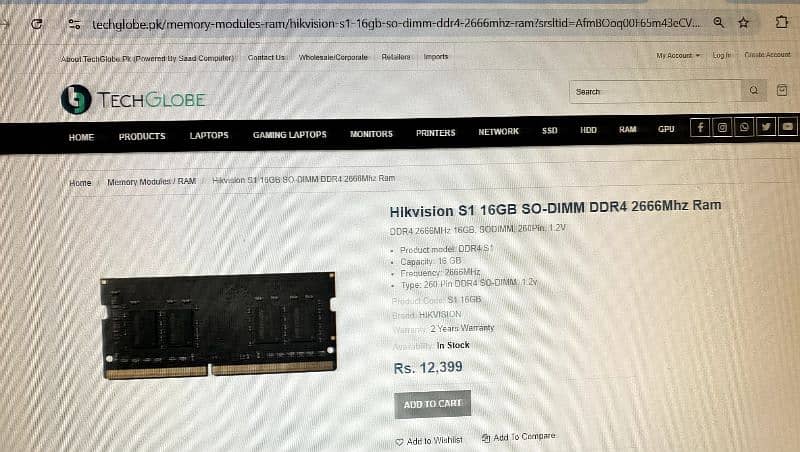 Hikvision S1 16GB SO-DIMM DDR4 2666Mhz Ram 1