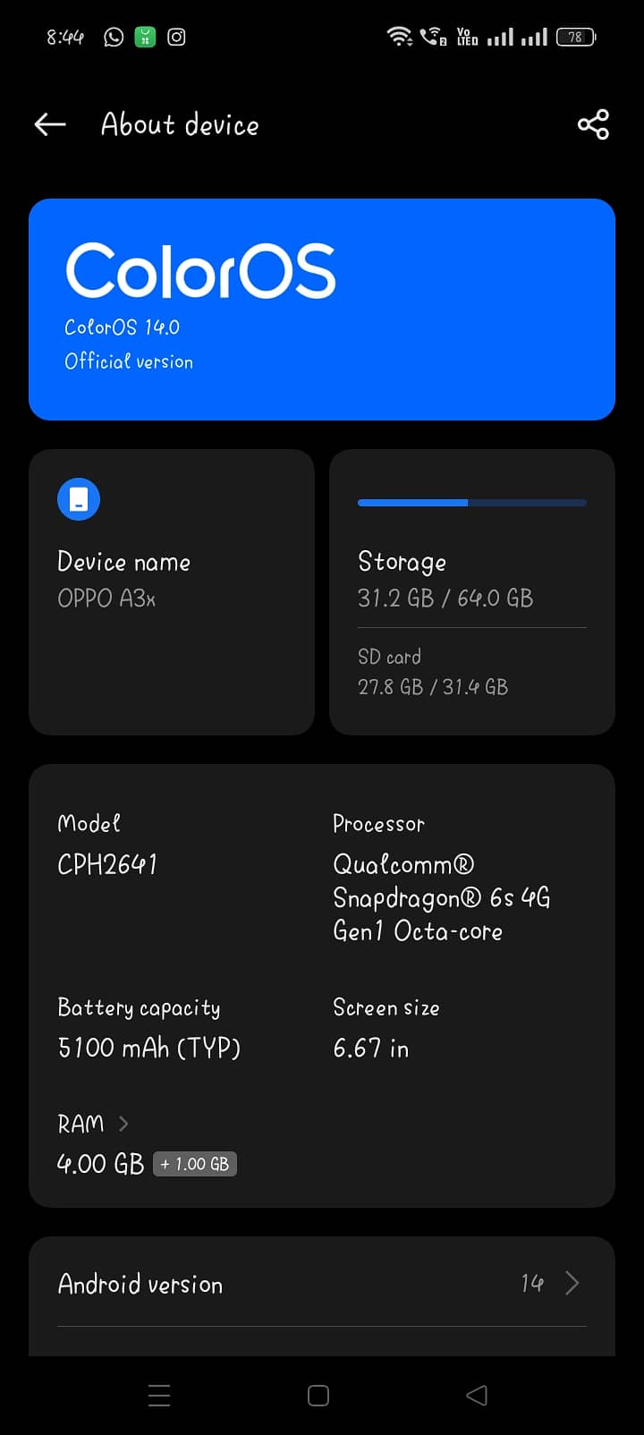 OPPO A3x 8