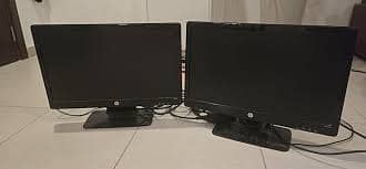 2 lenevo pc and 2 hp 21 inch monitors 8GB RAM 3