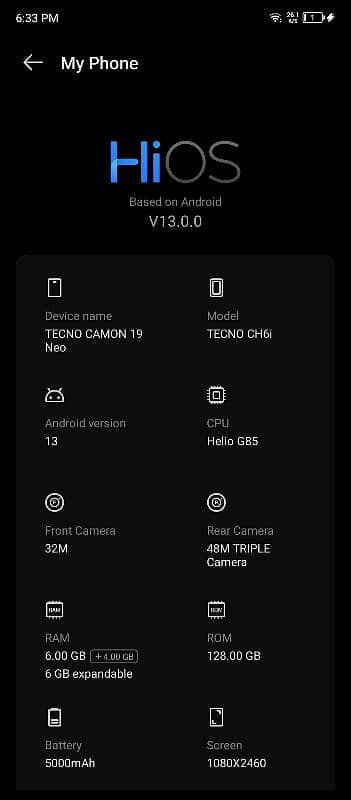 Tecno  Camon 19 non pta 2