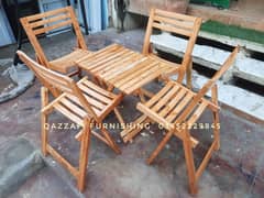 Wooden folding Chairs and Table Folding Set 2 Chairs and 1 Table lawn