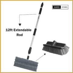 Solar panel Cleaning Extendable Pole with soft brush water through an