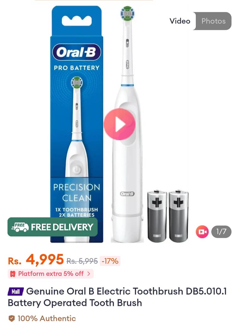 Genuine Oral B Electronic Tooth Brush 4