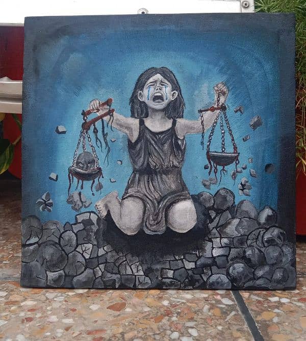 canvas painting | acrylic paint | room decor | painting | injustice 0