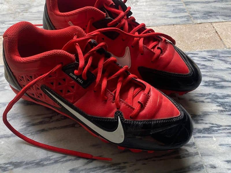 Boys Nike Alpha Strike Red Baseball Shoes Size 7.5 3