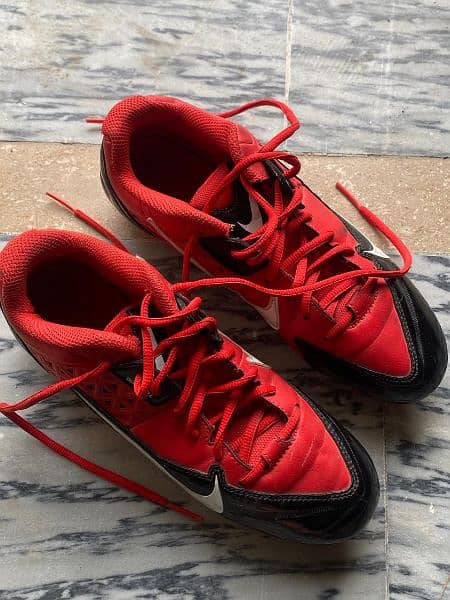 Boys Nike Alpha Strike Red Baseball Shoes Size 7.5 4