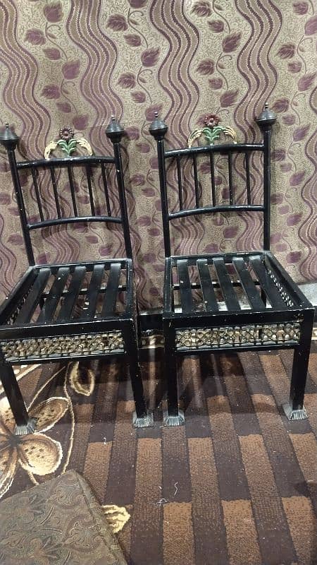 iron bed with mattress 2 iron chair 1