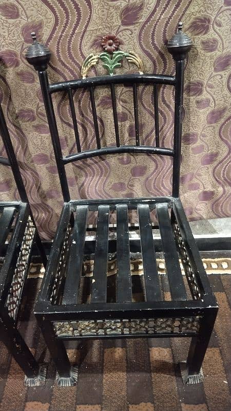 iron bed with mattress 2 iron chair 2