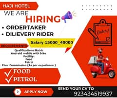 Food delivery rider and order taker require