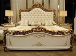 bed set / wooden bed set / king size bed / luxury bed with dressing