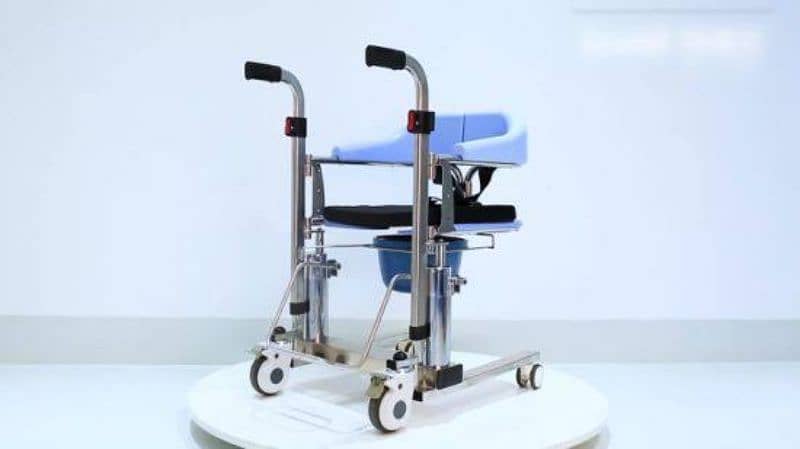 Patient Transfer lifter wheel chair with commode system 6