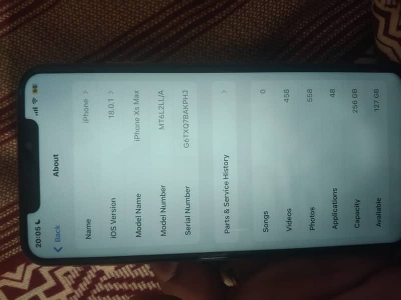 I Phone Xs Max 256Gb Non PTA With Only Cable 6