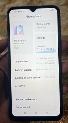 Redmi 10A 4/128 completed box original mobile