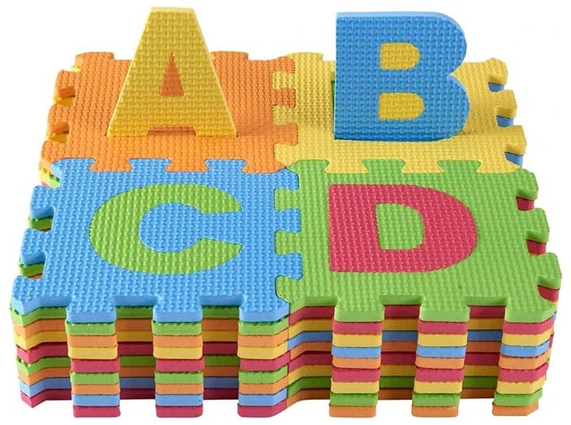 ABC Toy Block Mat - Alphabet & Number Puzzle Foam Play Mat for Kids 1