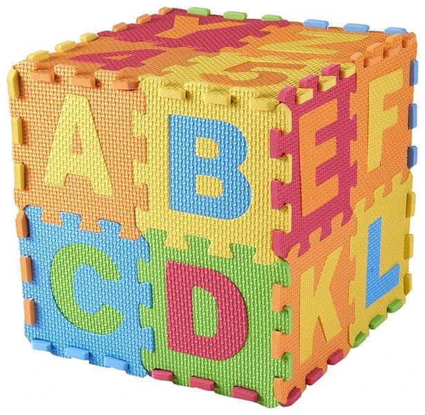 ABC Toy Block Mat - Alphabet & Number Puzzle Foam Play Mat for Kids 4