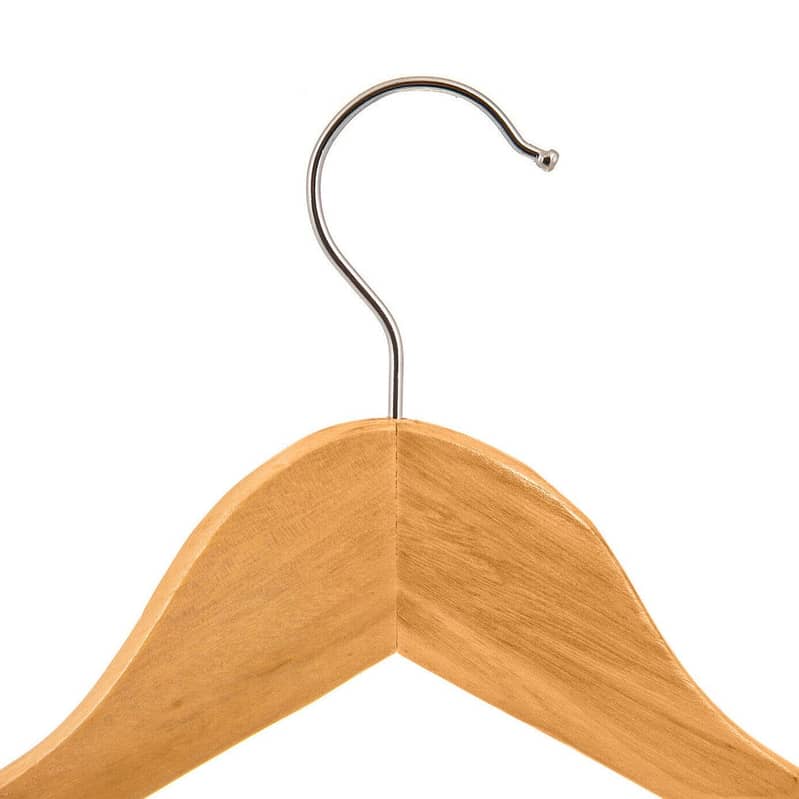 Wooden Cloth Hangers Non Slip Pants Bar Coat Hanger 360° Swivel Hook 8