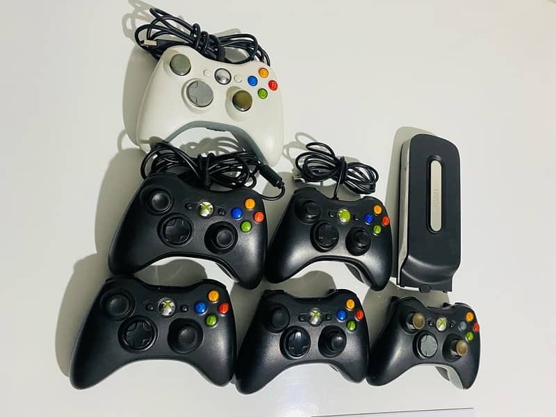 XBOX 360 WIRLESS AND WIRED CONTROLLER ORIGINAL CONTROLLERS ALL OK 0