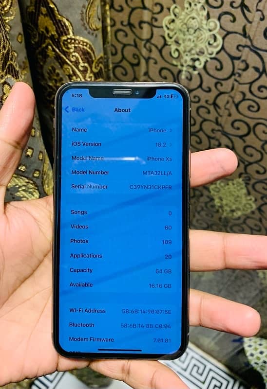 iPhone XS PTA approved 64Gb storage clean condition 8