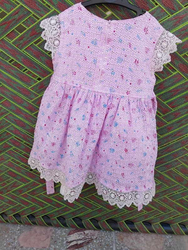 one time used baby girl frock only frock 4