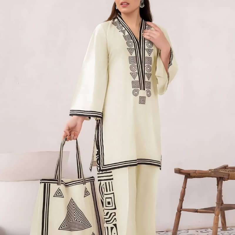 READY TO WEAR TRENDING LINEN 3 PC WITH BAG *Co-Ords 3Pc Set With BAG 4