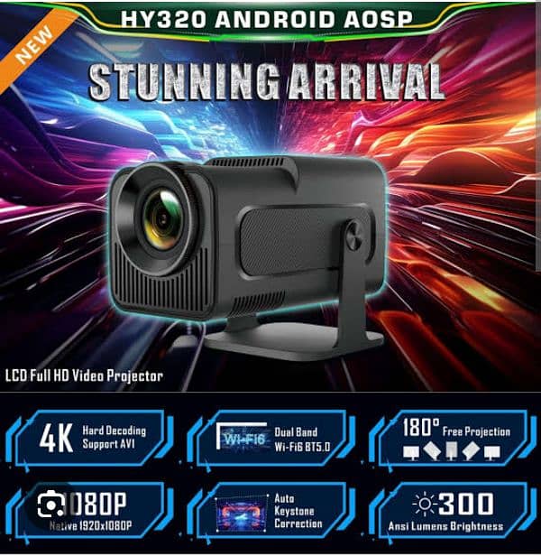 New HY320 projector Android 11 4K -350ANSI-dpi Brighter 6