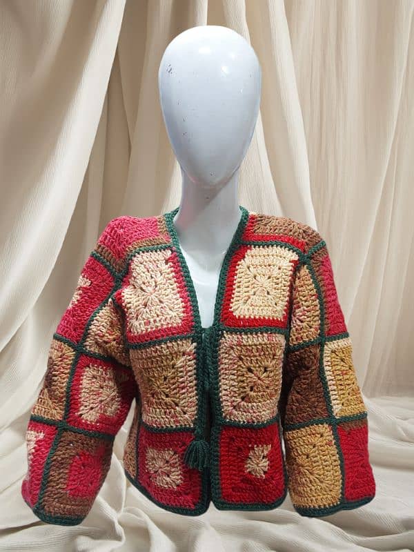 Crochet ( handmade) jacket/ cardigan made with Turkish Wool. 1