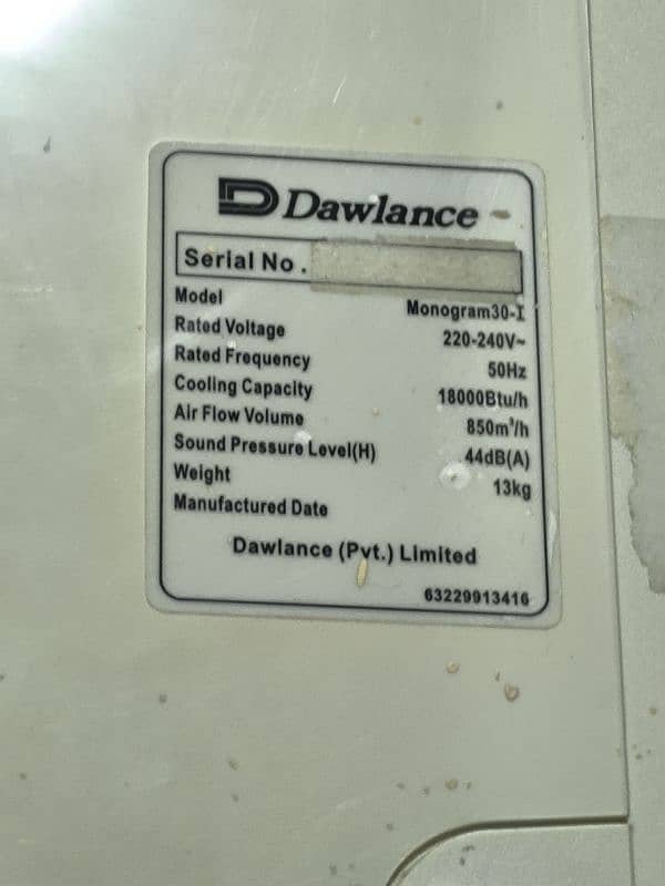 DAWLANCE AC 1 TON NON INVERTER GOOD CONDITION 6