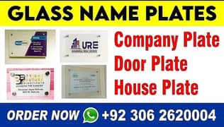 Name Plate Printing Glass House Door Home Office Steel Doctor Logo LED