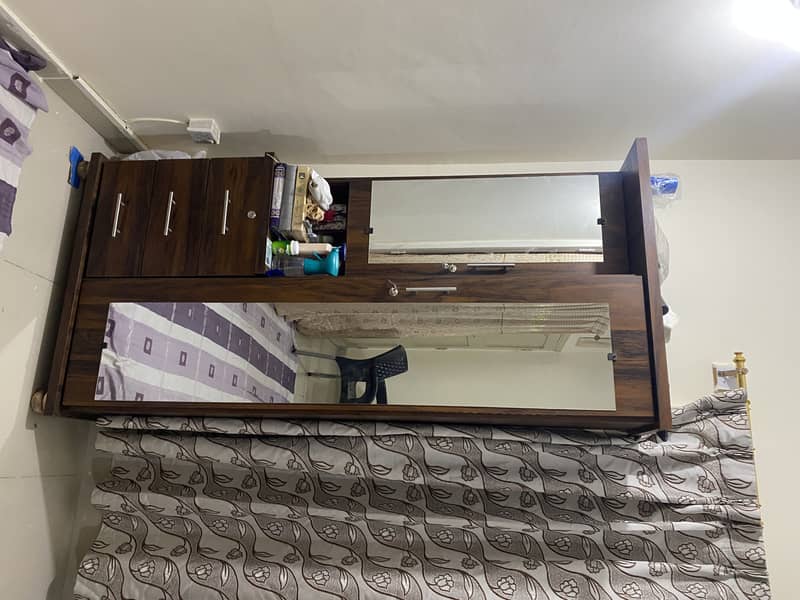 king size bed with mattress and side tabel and dressing 5