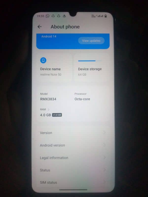 Realme note 50 4/64 3