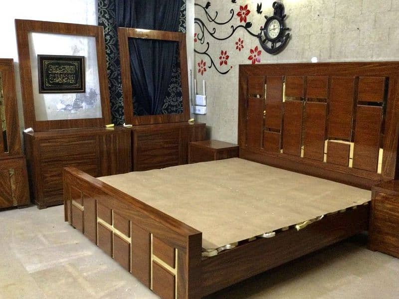 Shisham bed Wooden bed Double bed set 1