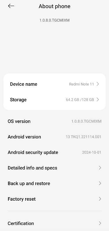 Redmi note 11 0