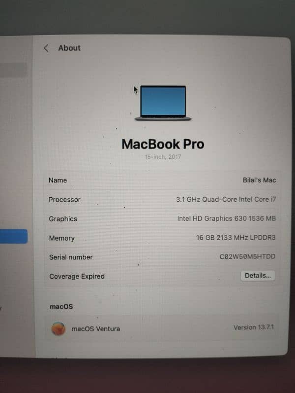 Macbook pro 2017 1tb 0