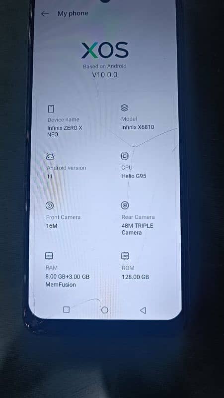 infinite zero x neo mobile 128gb and 8+3gb rom 2