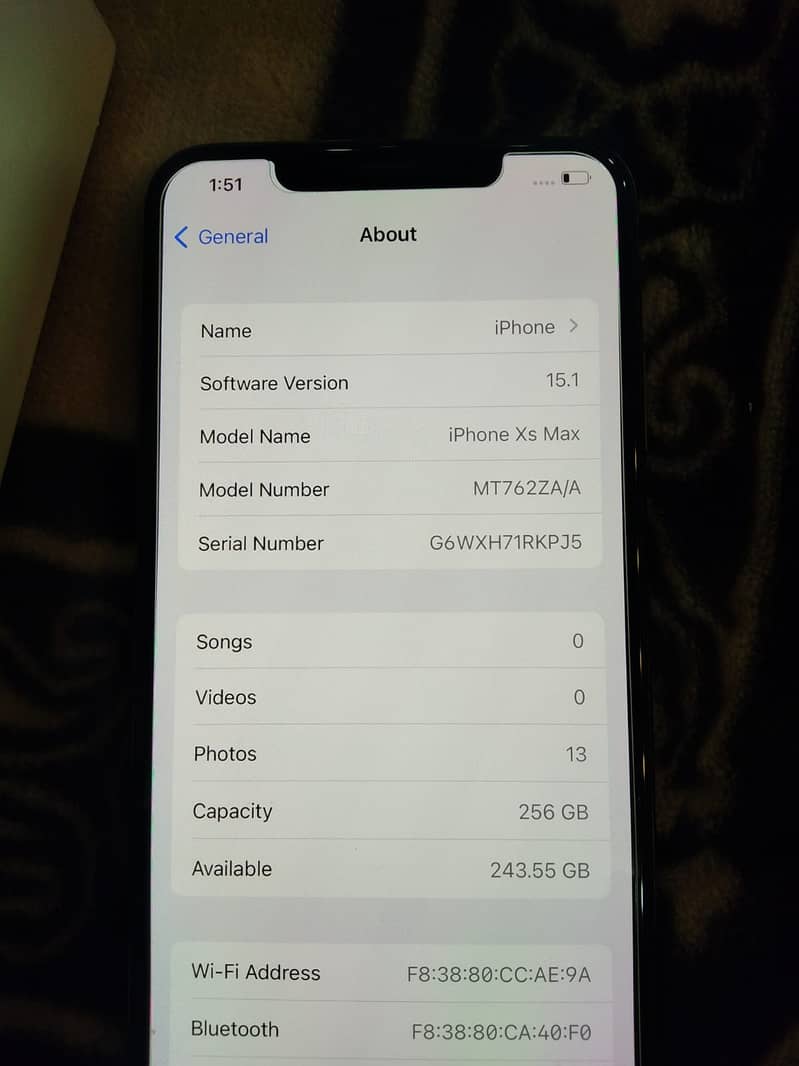 Apple I phone Xs max PTA approved 512 GB with complete accessories 1