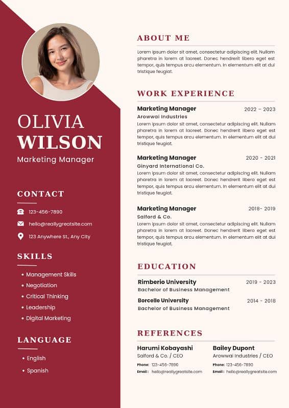 Let's create a professional CV for you 1