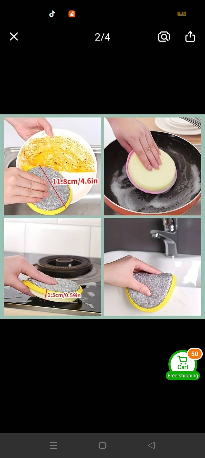 Double sided Microfiber kitchen sponge 1