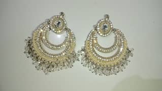 Party Wear Earrings | 1 In Silver Color & 1 In Anari Red Color