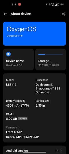 OnePlus 9 8/128 approved