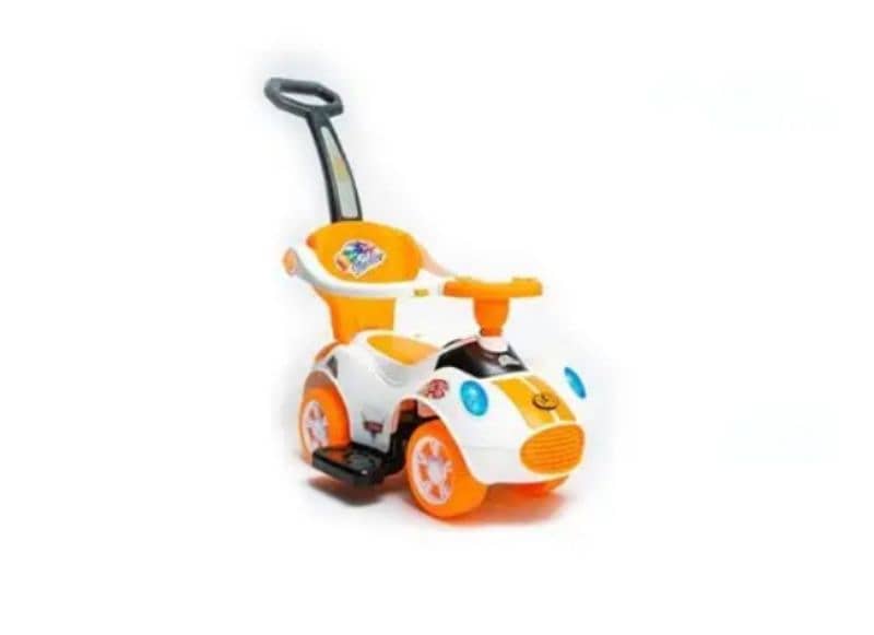 Baby stroller car with lights & music with safety stand random color 4