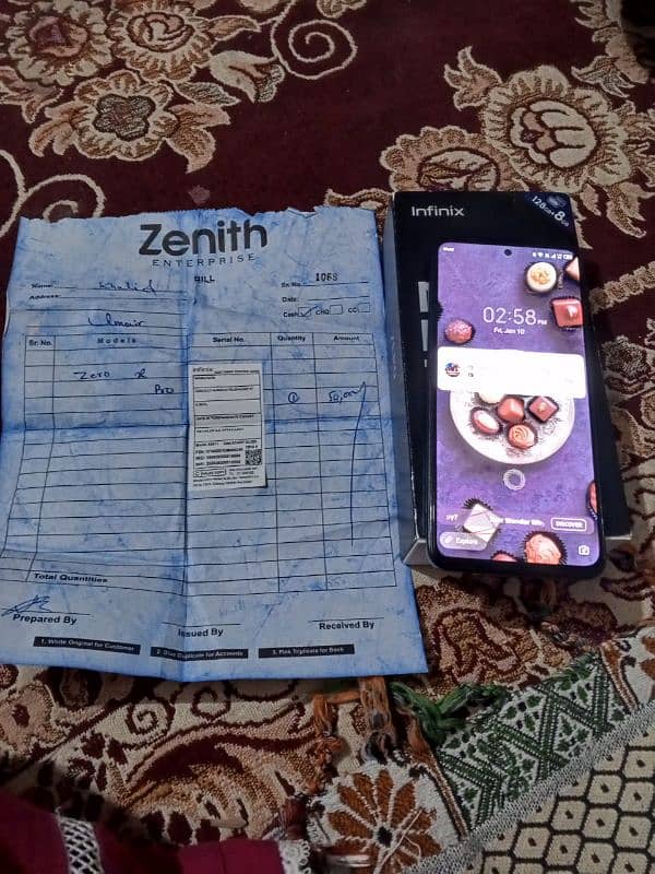 infinix zero x pro 8gb 128gb10/10 condition with box accessories 5