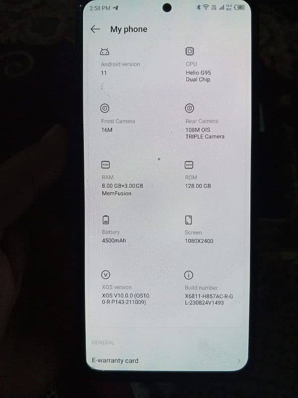 infinix zero x pro 8gb 128gb10/10 condition with box accessories 9