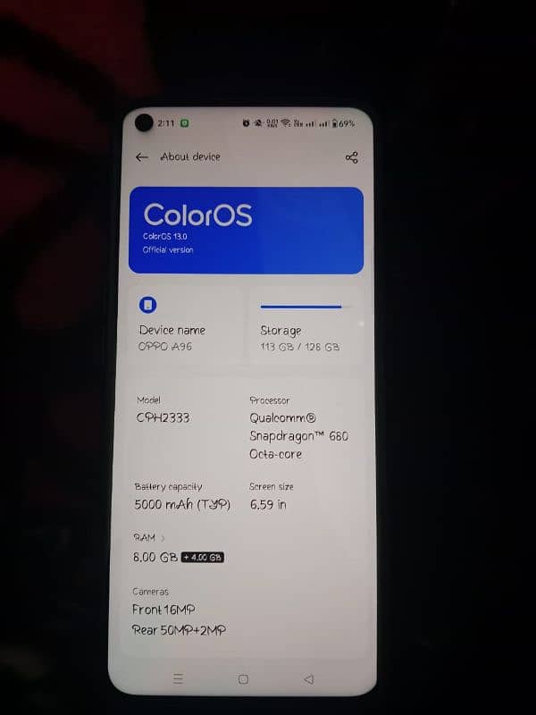 OPPO A96 fully 10/10 condition. 0