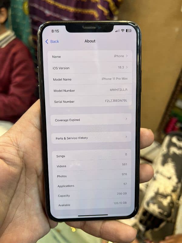 iPhone 11 pro max pta approved waterpack 256gb 7