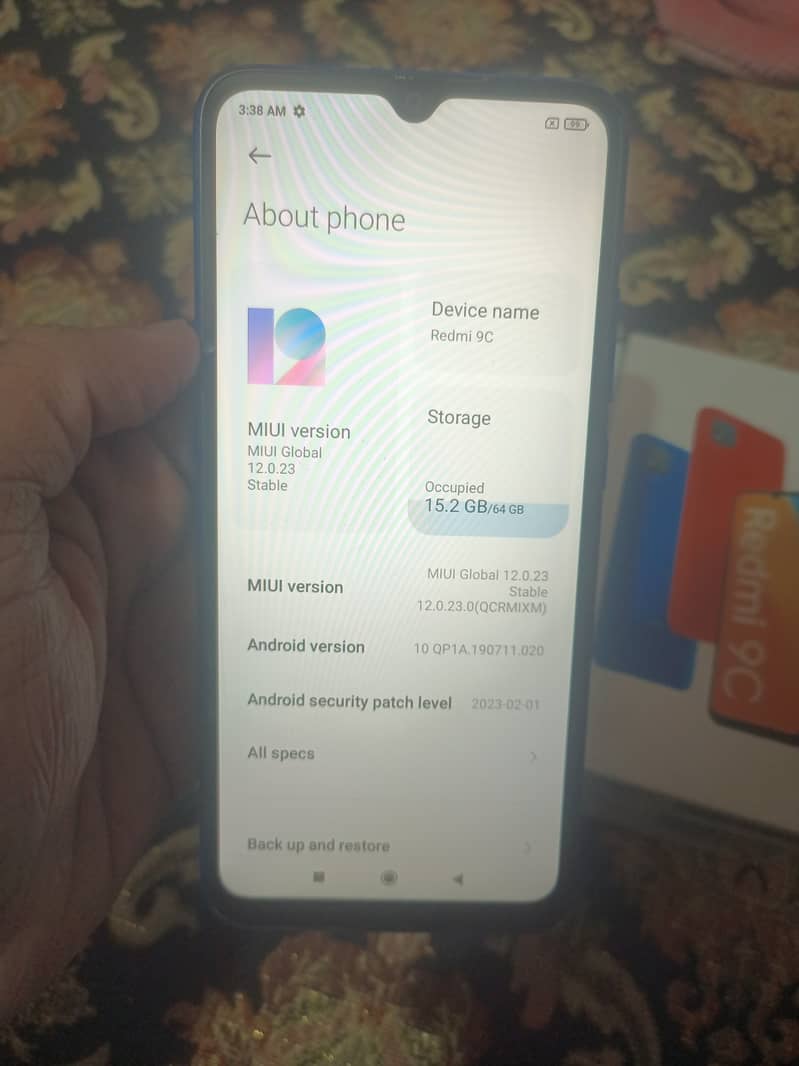 Redmi 9C 3GB Ram 64GB Rom All accessories complete with box. 9