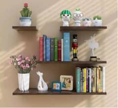 Wall Mounted White & Black Floating Shelves, Book Storage Rack Shelf